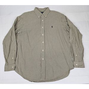 Ralph Lauren Button Up Shirt‎ Mens Large. Classic Fit Long Sleeve Brown/Green